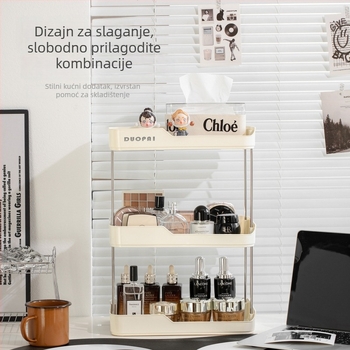 Plastični organizator za čaše, dvostruki nivo, za toaletni stol