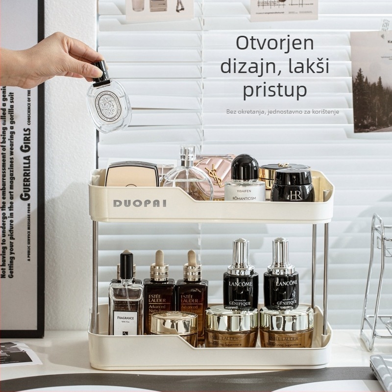 Plastični organizator za čaše, dvostruki nivo, za toaletni stol