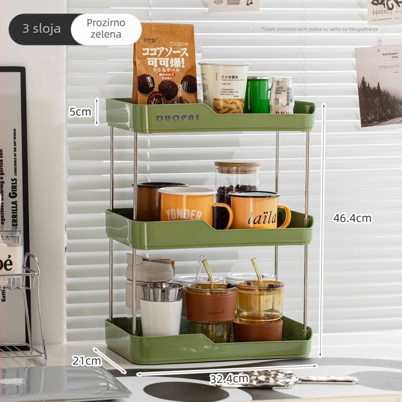 Plastični organizator za čaše, dvostruki nivo, za toaletni stol