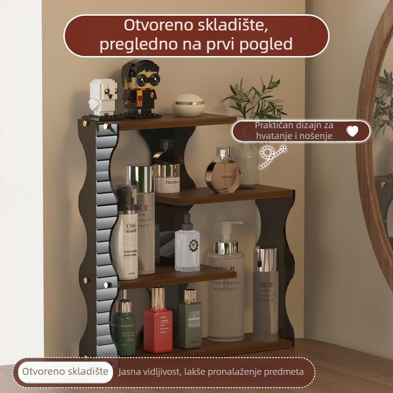 Stolni organizator kozmetike za toaletni stol – 4 sloja, akril, višestruki organizator za njegu kože i parfeme