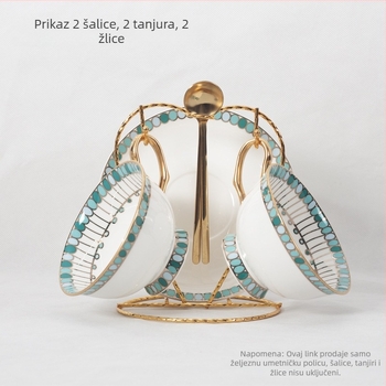 Držač za šalice kave i vješalica – Željezna konstrukcija, nosivost 5 kg, elektroplatinirani završetak, stil laganog luksuza