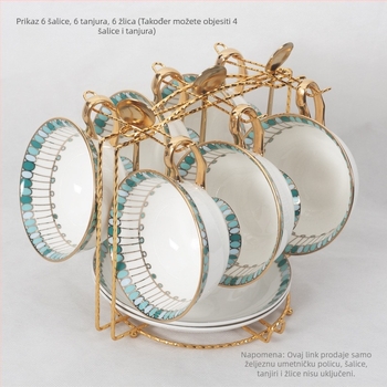 Držač za šalice kave i vješalica – Željezna konstrukcija, nosivost 5 kg, elektroplatinirani završetak, stil laganog luksuza