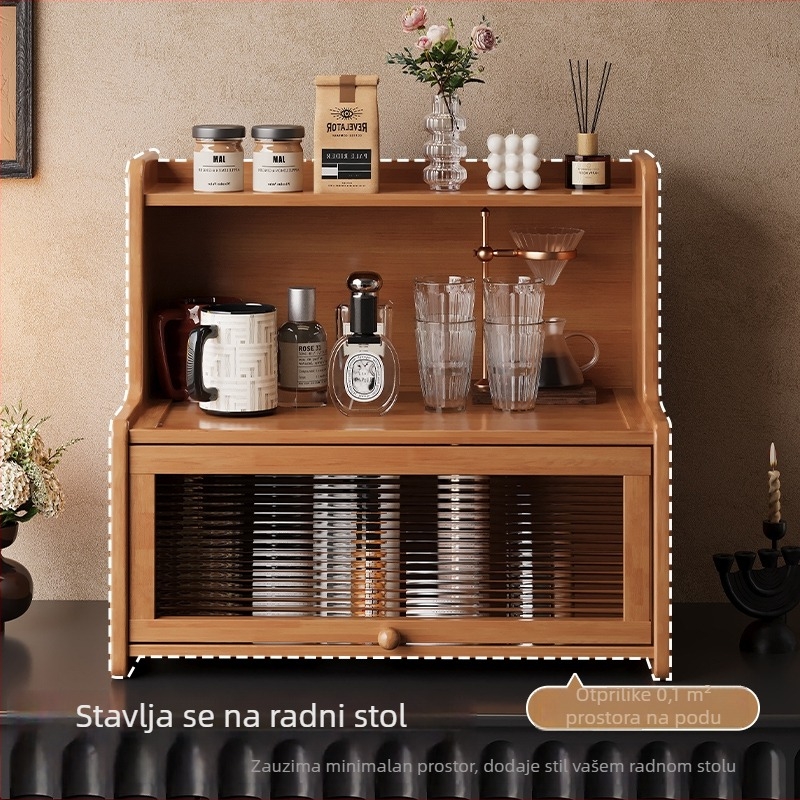 Stalak za čaše na radnoj površini, dvostruki držač od Nanzhu, srednjovjekodni stil, okretan, pomičan, montaža bez alata
