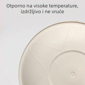 Jednokratna posuđa od rižine ljuske, biološki razgradiva, debela, mlijeko-bijele boje, set od 150 komada, za kućnu i hotelsku upotrebu