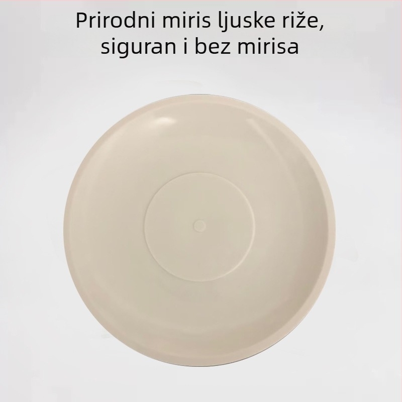 Jednokratna posuđa od rižine ljuske, biološki razgradiva, debela, mlijeko-bijele boje, set od 150 komada, za kućnu i hotelsku upotrebu