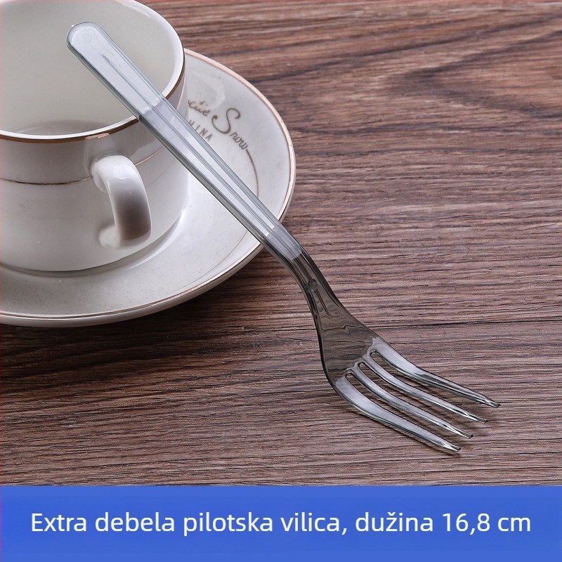Beihou plastična jednokratna četverozubna vilica za tortu, ojačana, za deserte i voće, materijal PS, 3.2 g, nije pogodno za mikrovalnu