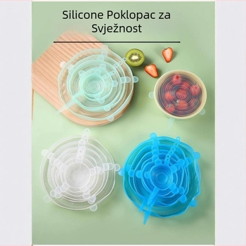 Silikonski poklopci za posude, 6-djelni set, brtvljenje, prehrambena sigurnost