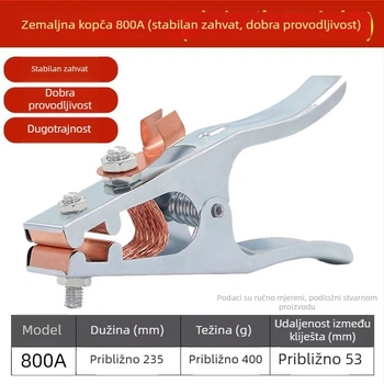 Aksesoari za zavarivanje s plinom: teški kliješta za kabel, kliješt za uzemljenje za zavarivanje, 300A/500A/800A