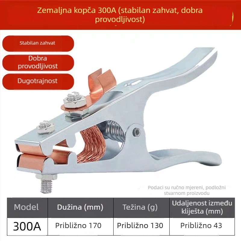 Aksesoari za zavarivanje s plinom: teški kliješta za kabel, kliješt za uzemljenje za zavarivanje, 300A/500A/800A
