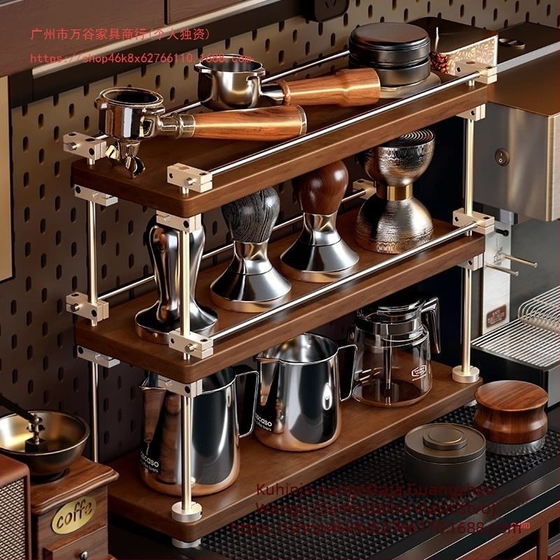 Držač za čaše i skladišni regal – metalni, višenamjenski, klasičan stil, model JA102, marka Wangu