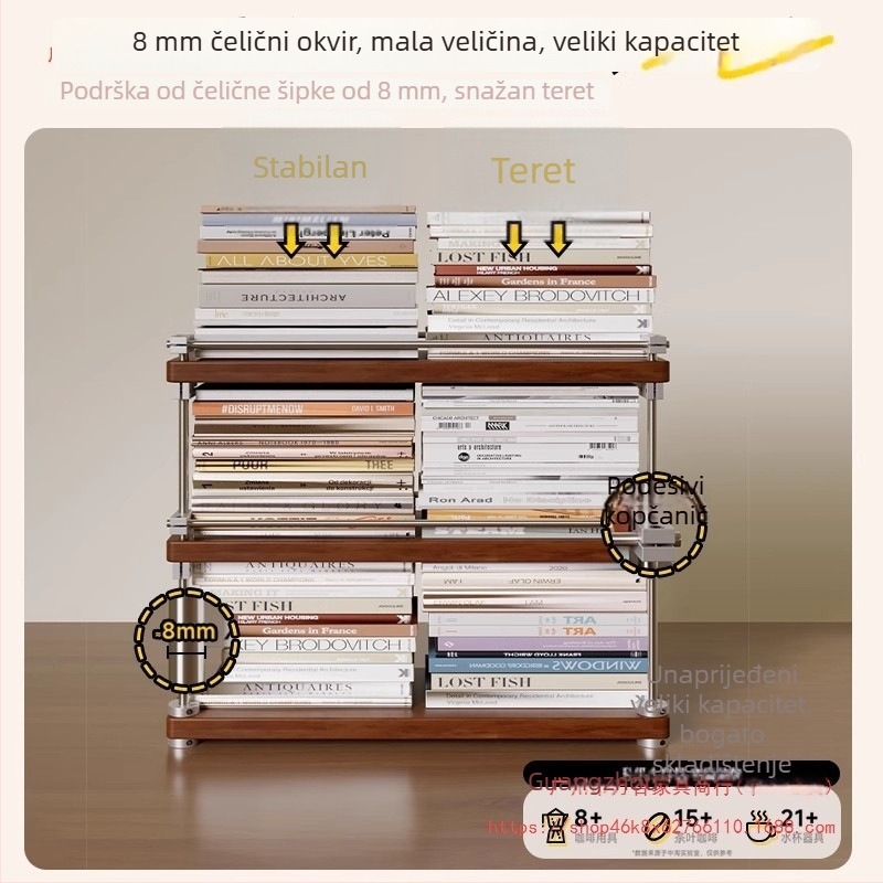 Držač za čaše i skladišni regal – metalni, višenamjenski, klasičan stil, model JA102, marka Wangu