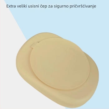 Silikonski dječji tanjur za jelo, dvodijelna set, jednostavan stil, pogodno za djecu od 3 mjeseca