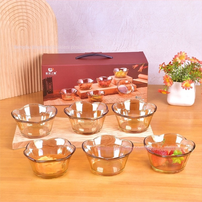 Stakleni set posuđa za stol – visoka klasa, lagano luksuzno retro stil, za odrasle, Wan meizhiya