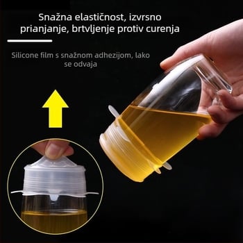 Silikonski poklopci za hranu, 6-dijelni set, okrugli poklopci za posude, pogodni za hladnjak i mikrovalnu pećnicu, hermetičko zatvaranje