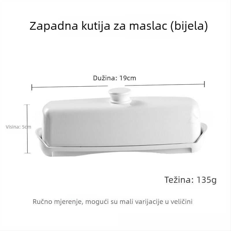 Kutija za maslac, PP plastika, kvadratna, ≤300 ml, mikrovalna sigurna, održava svježinu