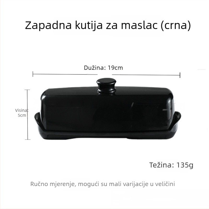 Kutija za maslac, PP plastika, kvadratna, ≤300 ml, mikrovalna sigurna, održava svježinu