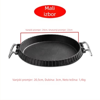 Lijevano željezna tava za indukciju i plinsko kuhalo, bez premaza, s jednim dnom, za kuhanje na otvorenom