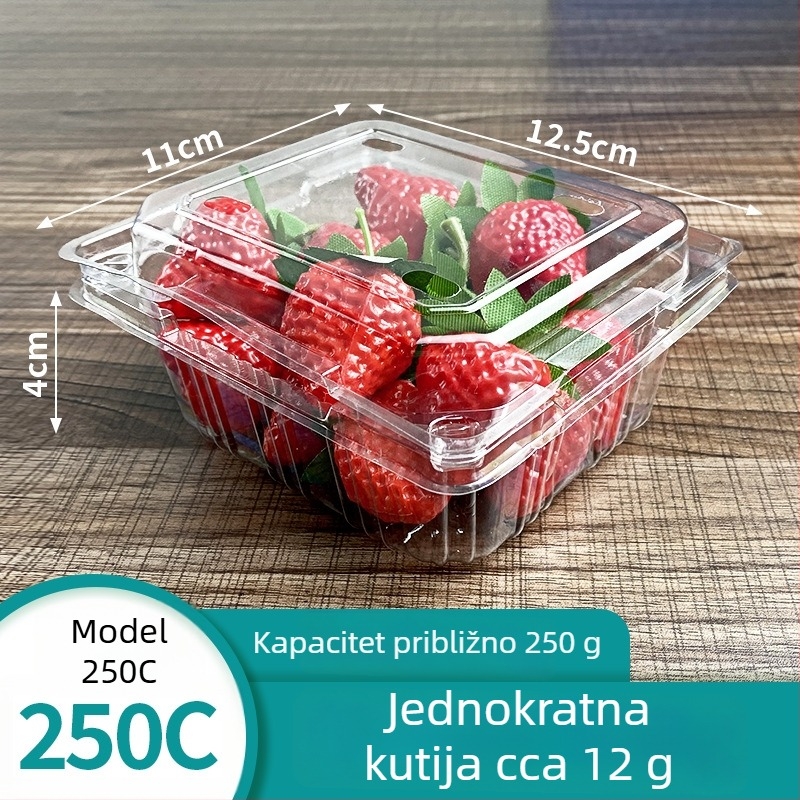 Mingqi jednokratna plastična kutija za voće s prozirnim poklopcem – nije pogodna za mikrovalnu, nije biološki razgradiva