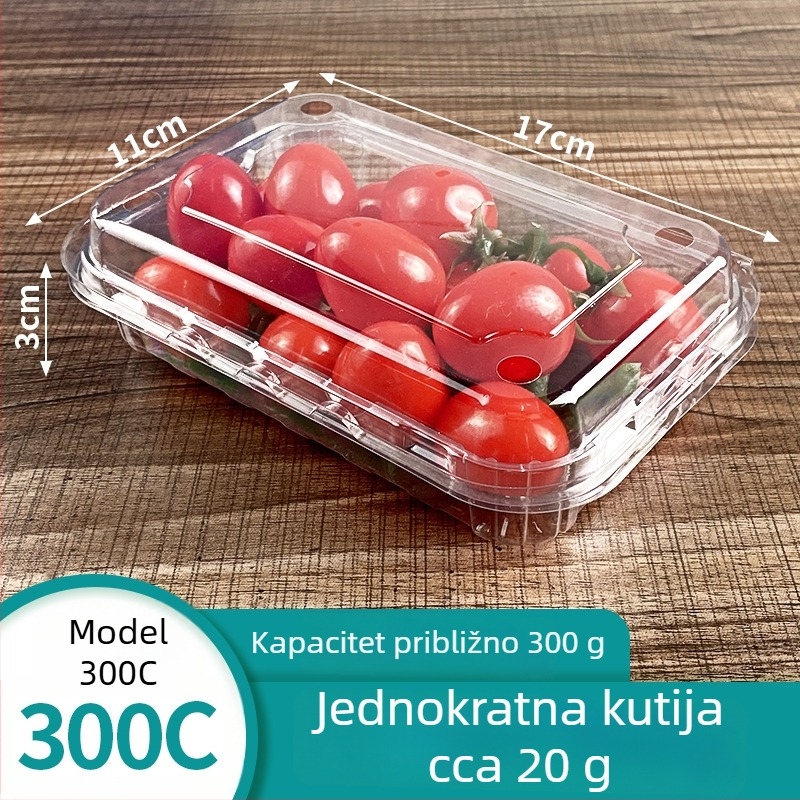 Mingqi jednokratna plastična kutija za voće s prozirnim poklopcem – nije pogodna za mikrovalnu, nije biološki razgradiva