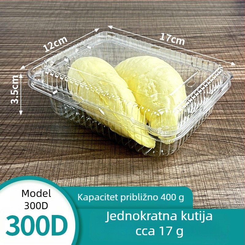Mingqi jednokratna plastična kutija za voće s prozirnim poklopcem – nije pogodna za mikrovalnu, nije biološki razgradiva