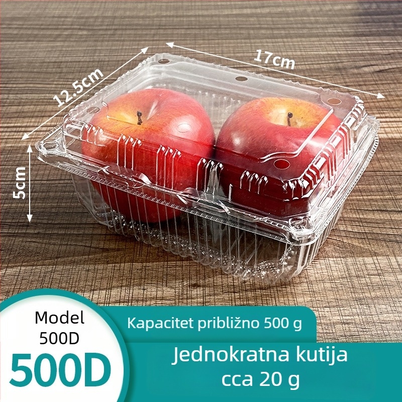 Mingqi jednokratna plastična kutija za voće s prozirnim poklopcem – nije pogodna za mikrovalnu, nije biološki razgradiva