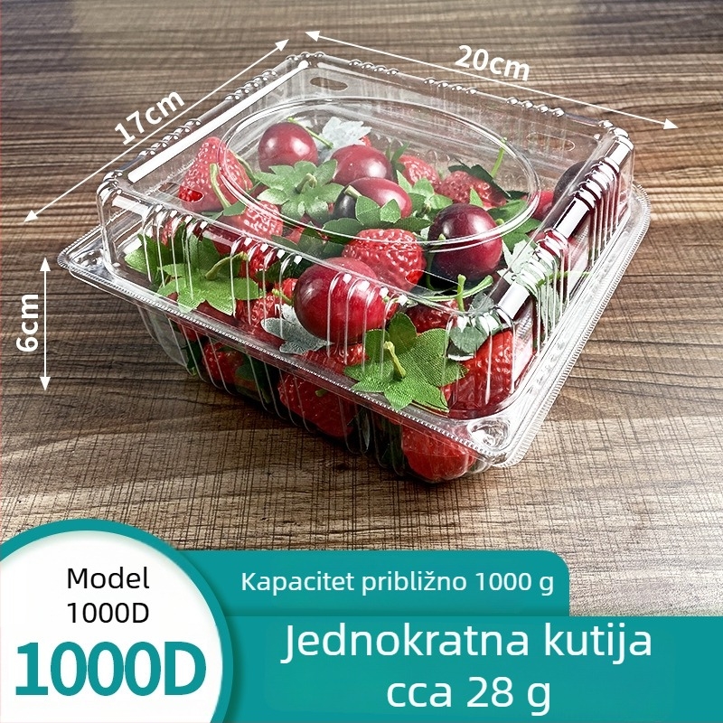 Mingqi jednokratna plastična kutija za voće s prozirnim poklopcem – nije pogodna za mikrovalnu, nije biološki razgradiva
