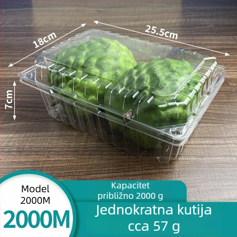 Mingqi jednokratna plastična kutija za voće s prozirnim poklopcem – nije pogodna za mikrovalnu, nije biološki razgradiva