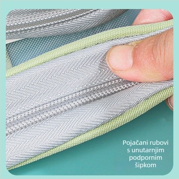 Small barley mrežasta torba za dokumente od najlona, dvostruki sloj, zatvarač, pravokutnog oblika