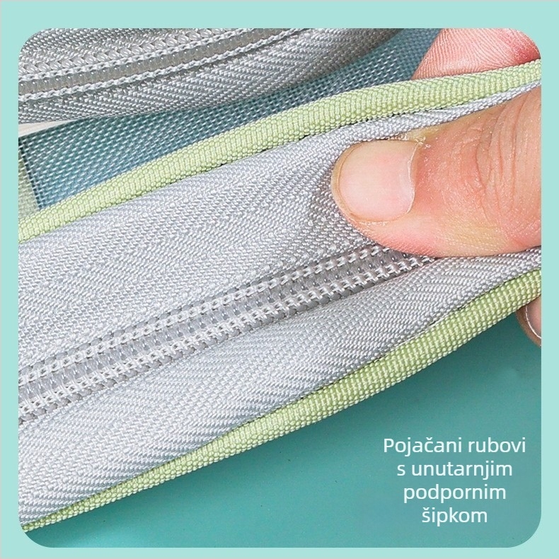Small barley mrežasta torba za dokumente od najlona, dvostruki sloj, zatvarač, pravokutnog oblika