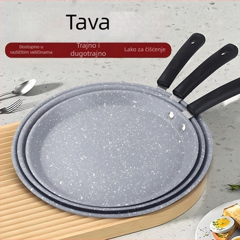 Tiganj za omletu s čeličnim tijelom i neprijanjajućim premazom, kompatibilan s plinskim i indukcijskim štednjacima, težina 600 g
