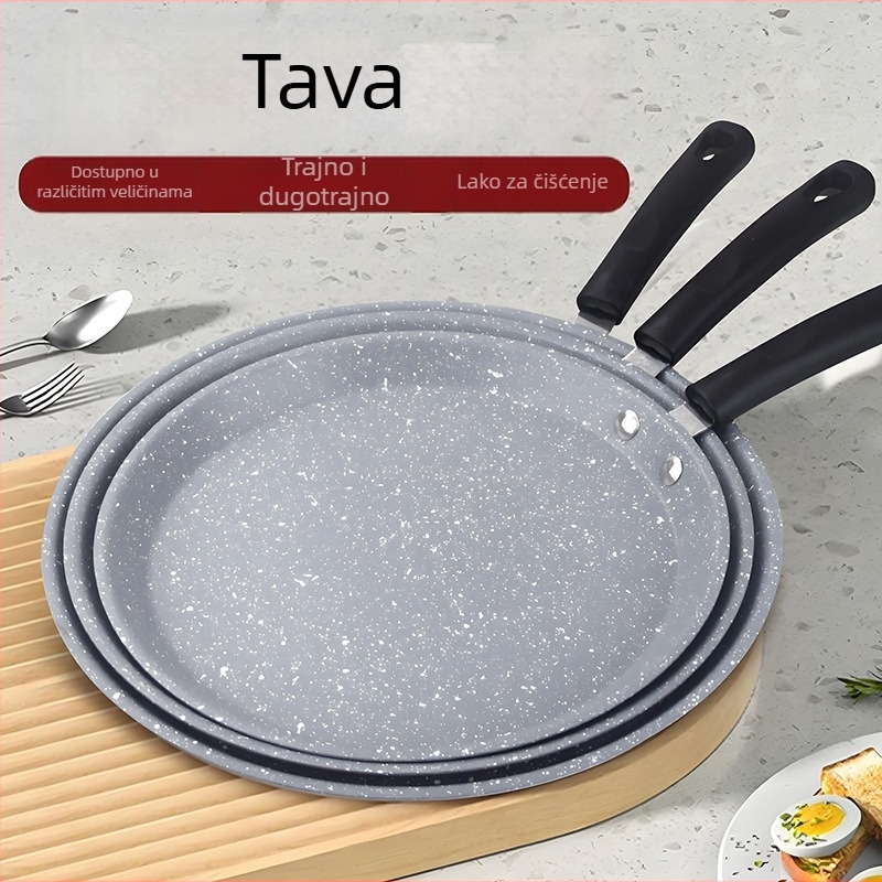 Tiganj za omletu s čeličnim tijelom i neprijanjajućim premazom, kompatibilan s plinskim i indukcijskim štednjacima, težina 600 g
