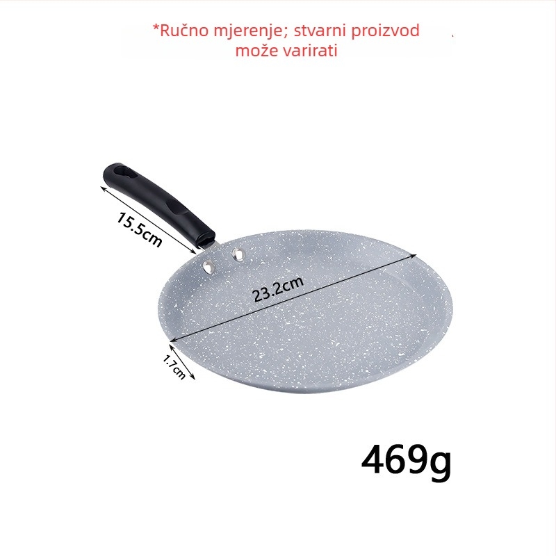 Tiganj za omletu s čeličnim tijelom i neprijanjajućim premazom, kompatibilan s plinskim i indukcijskim štednjacima, težina 600 g