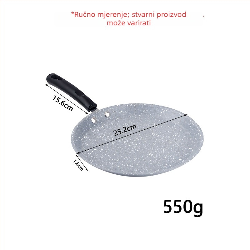 Tiganj za omletu s čeličnim tijelom i neprijanjajućim premazom, kompatibilan s plinskim i indukcijskim štednjacima, težina 600 g