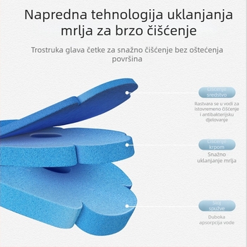 CCKO zidna jednokratna četka za WC s zamjenjivom glavom, plastična, moderan minimalistički dizajn.