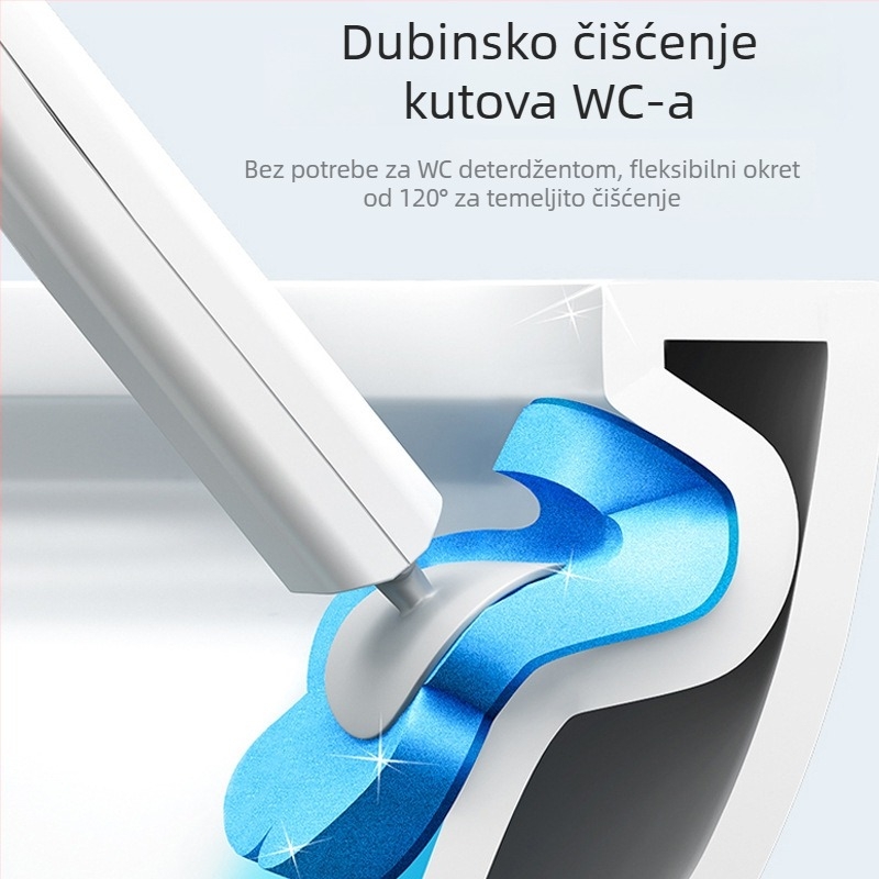 CCKO zidna jednokratna četka za WC s zamjenjivom glavom, plastična, moderan minimalistički dizajn.