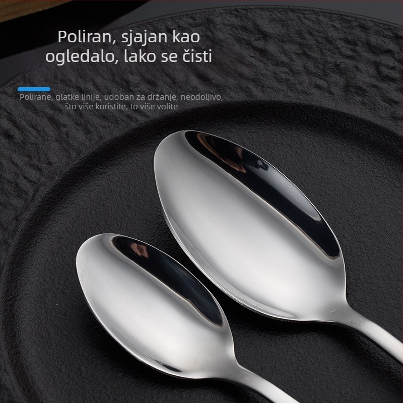 Set noževa, vilice i žlica od nehrđajućeg čelika 410, serija Star Diamond, ogledno poliranje, lagani luksuzni retro stil