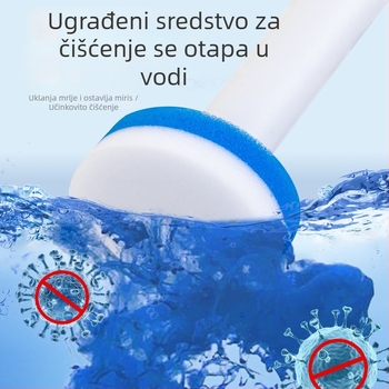 Četka za WC, zidna, s zamjenjivom glavom, materijal: spužva, moderan minimalistički stil, mogućnost prilagodbe