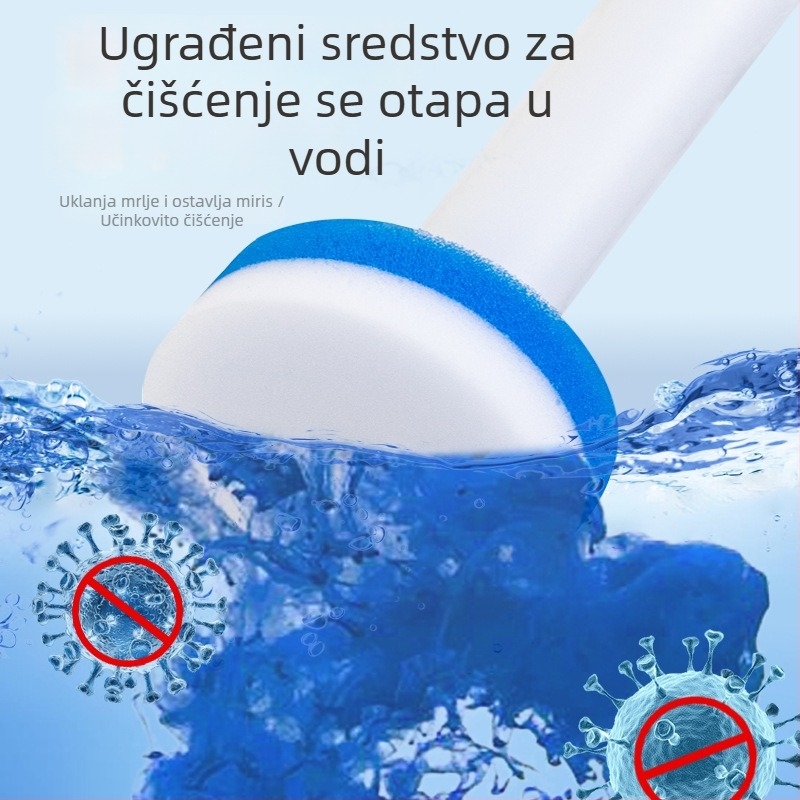 Četka za WC, zidna, s zamjenjivom glavom, materijal: spužva, moderan minimalistički stil, mogućnost prilagodbe
