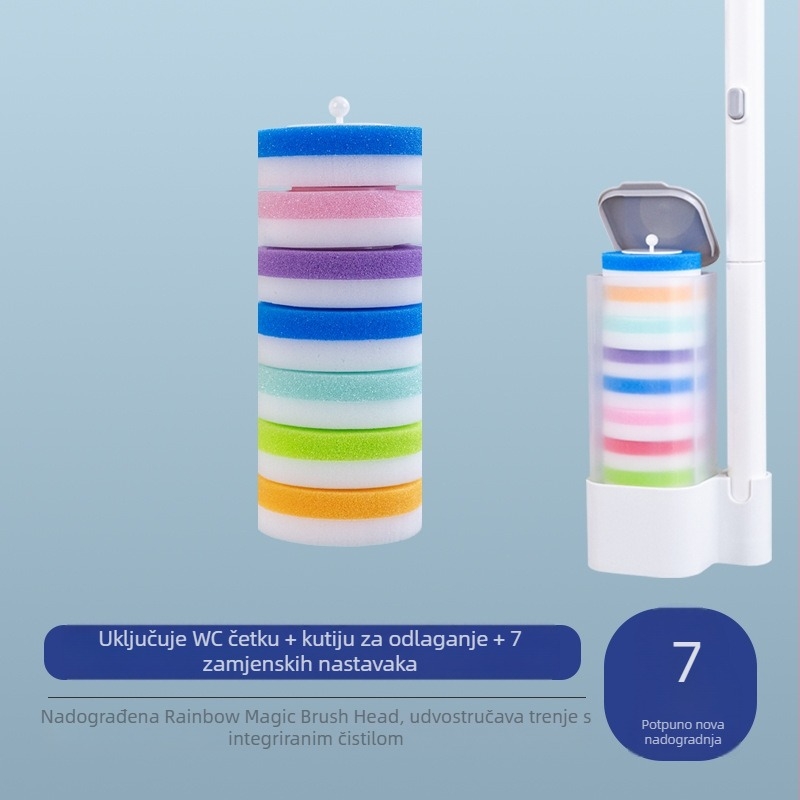 Četka za WC, zidna, s zamjenjivom glavom, materijal: spužva, moderan minimalistički stil, mogućnost prilagodbe