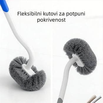 Toaletna četka s dugim držalom, mekanim vlaknima, zidna, plastična