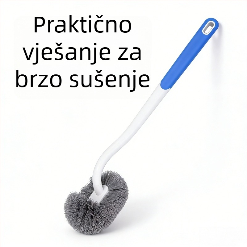 Toaletna četka s dugim držalom, mekanim vlaknima, zidna, plastična