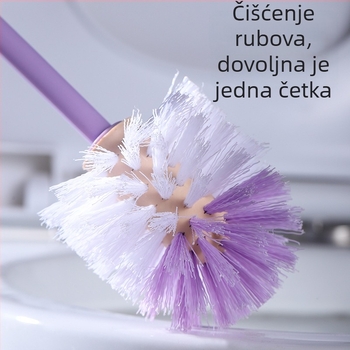 Toaletna četka s dugom plastičnom ručkom i glavom u oblicima: okrugla, kuglasta i kvadratna; težina 0,2 kg; materijal: plast