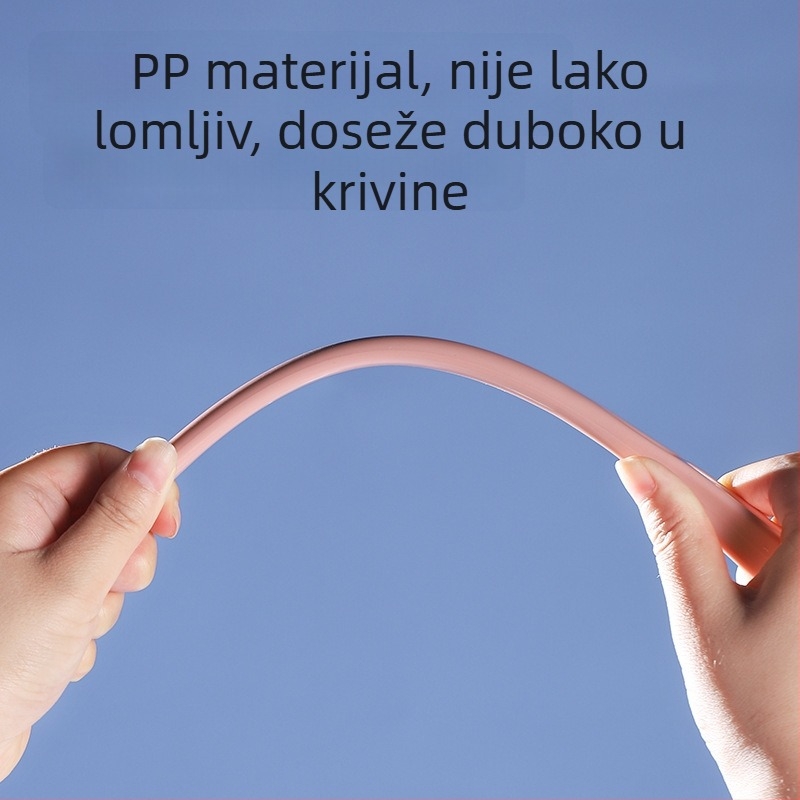 Toaletna četka s dugom plastičnom ručkom i glavom u oblicima: okrugla, kuglasta i kvadratna; težina 0,2 kg; materijal: plast