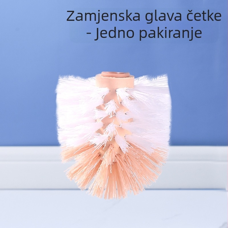 Toaletna četka s dugom plastičnom ručkom i glavom u oblicima: okrugla, kuglasta i kvadratna; težina 0,2 kg; materijal: plast