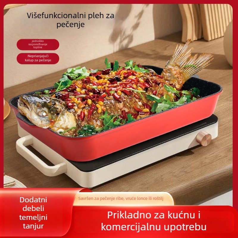 Mimika aluminijski električni roštilj – kvadratnog oblika, bezdimni, neprijanjajući, elektroplakirani završni sloj, lako za čišćenje