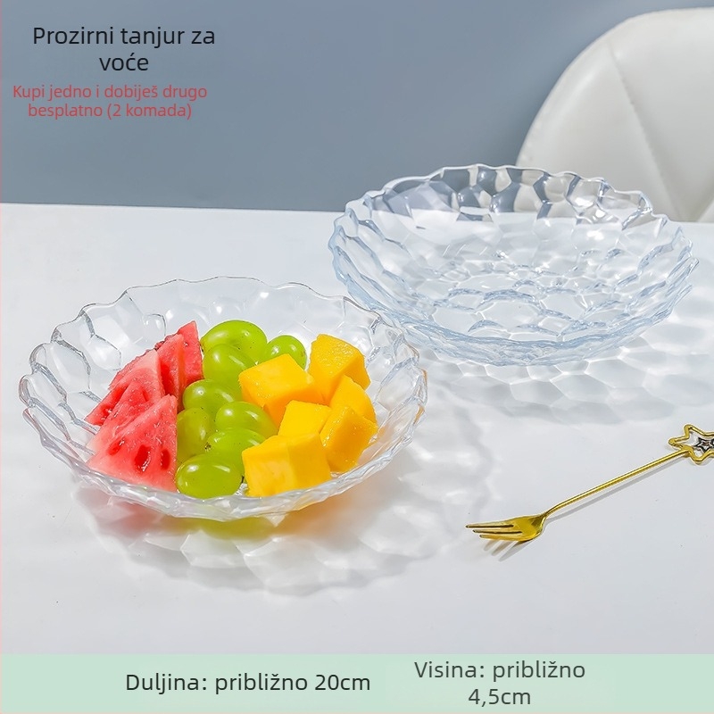 Tanjor za knedle s posudom za ocat, stakleni tanjur za knedle s odjeljivim dizajnom školjke, kreativni pladanj za voće (Oblik: sektor; Materijal: svilnato cvijeće; Mikrotalasna: nije dostupno)