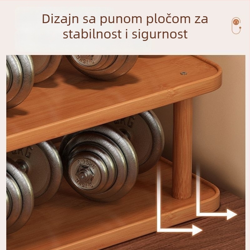 Stalak za čajnu posudu na stolu — 3-etažni, materijal Nanzhu, ugradnja vijcima, suvremen minimalistički stil