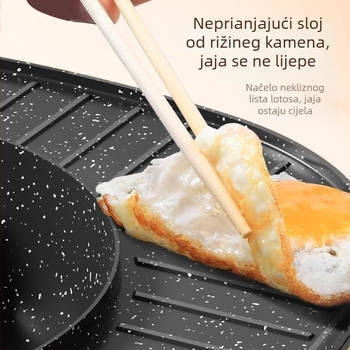 Shabu-shabu sve-u-jednom lonac s grillom – 1200W, aluminijska legura, dubina unutarnje posude 7 cm, pogodna za 3–4 osobe