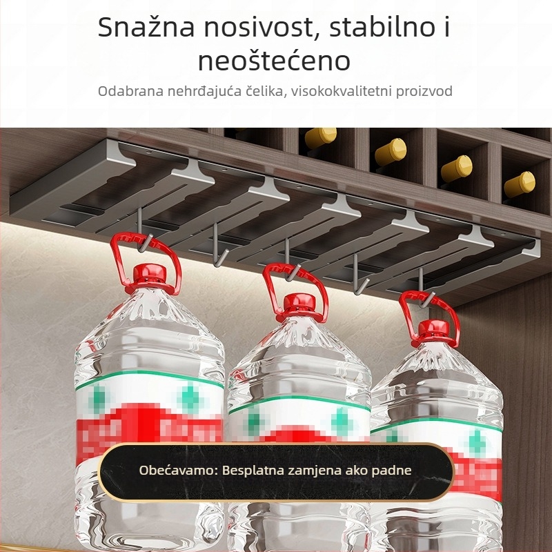 Stalak za čaše od nehrđajućeg čelika, zidni držač za čaše, bez bušenja, moderni jednostavni stil.