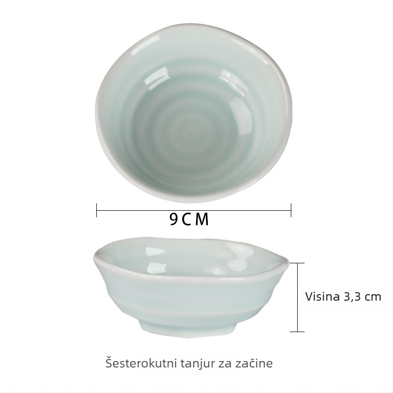 Keramička posuda za omake s više pretinaca, nepravilnog oblika, pod-glazurni završetak, pogodna za mikrovalnu, u stilu nacionalnog trenda.